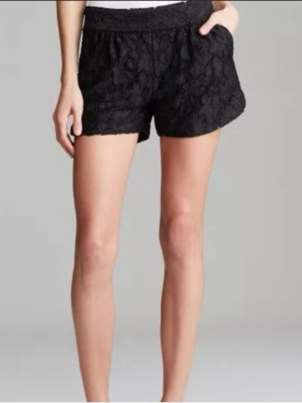 Diane Von Furstenberg black lace shorts